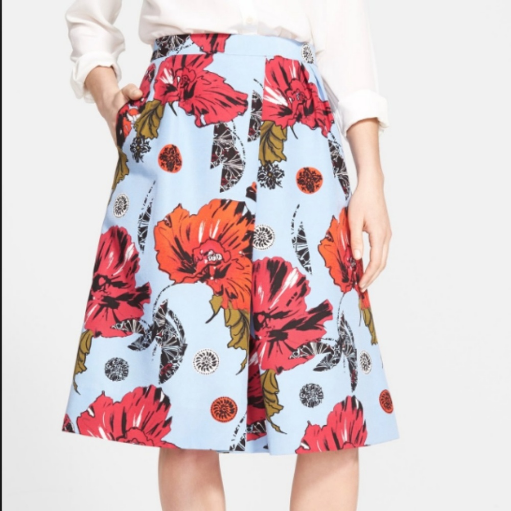 Classiques Entier® Floral Print Cotton  Silk Skirt